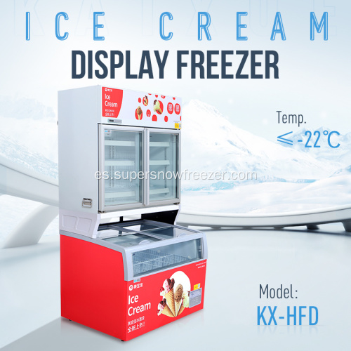 Venta de helados de venta caliente / congelador de exhibición de helados